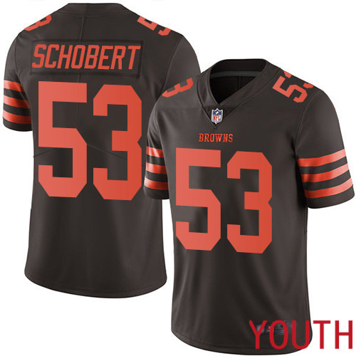 Cleveland Browns Joe Schobert Youth Brown Limited Jersey #53 NFL Football Rush Vapor Untouchable->youth nfl jersey->Youth Jersey